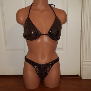 Black & Gold Sparkle Bikini Size S/ C-Cup
